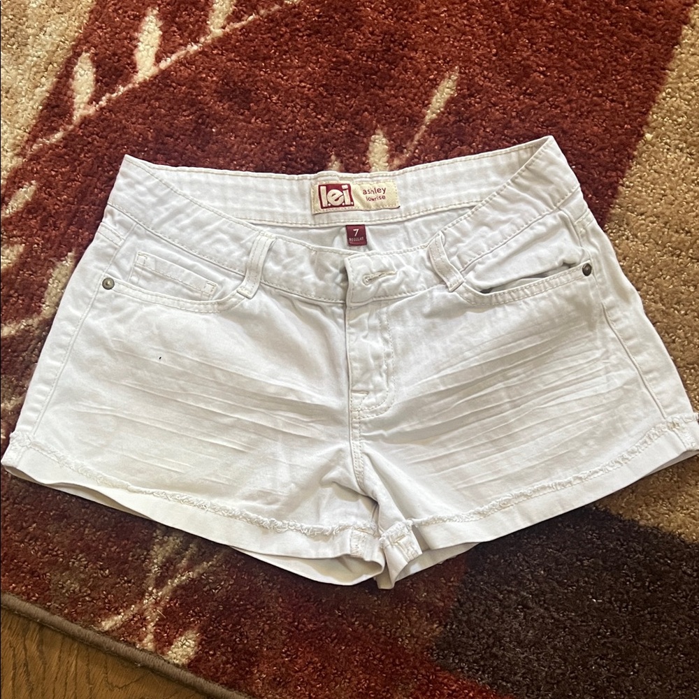 LEI Women's Bright White Jean Shorts